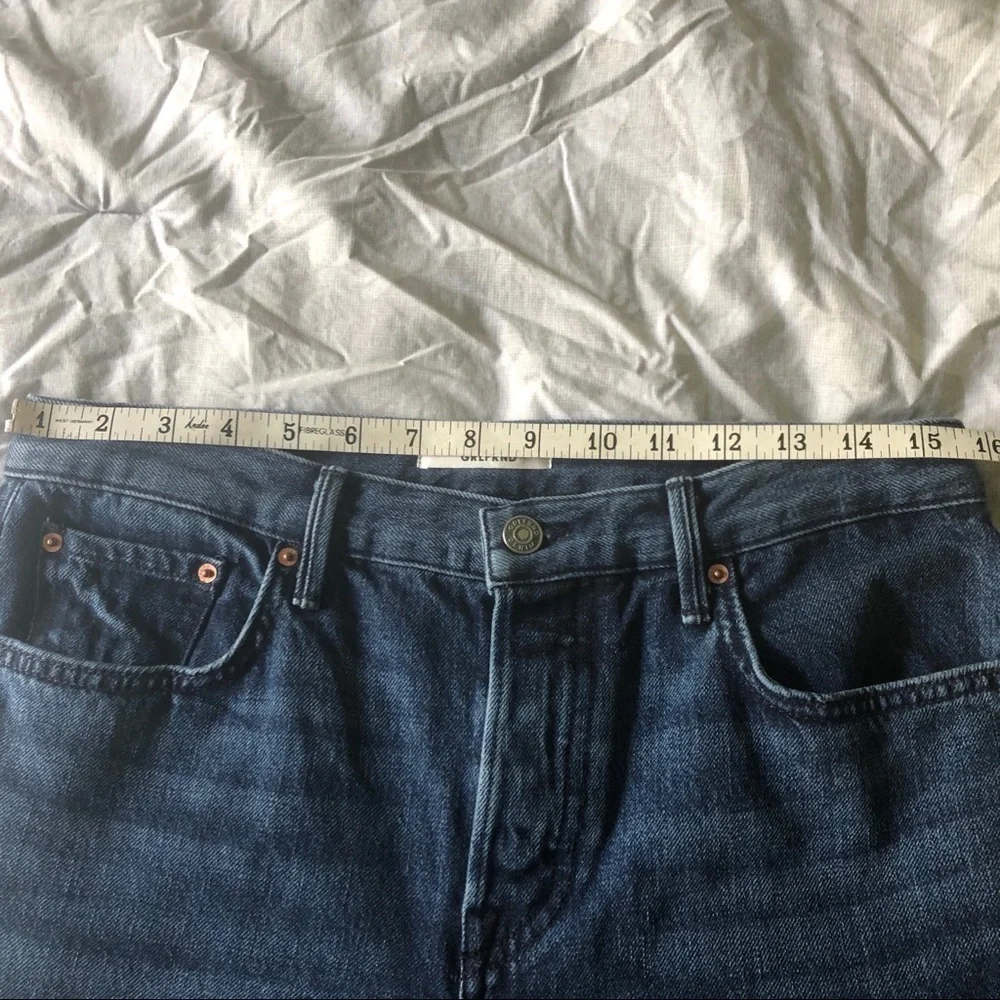 GRLFRND Jeans Tatum High Rise Straight Cropped Raw Hem Stretch Jeans Size 28